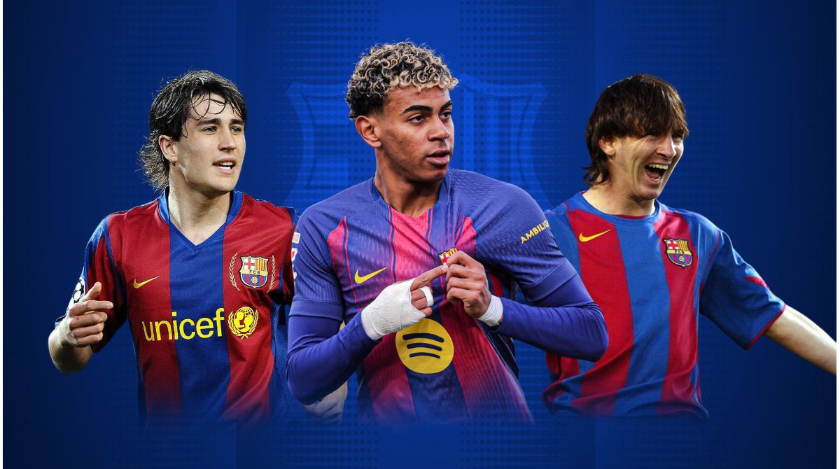 What records has Lamine Yamal broken after 100 goal contributions in 150th Barcelona appearance?